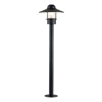 Elstead Lighting - Klampenborg - Paletto luce da giardino in acciaio con diffusore in vetro - Colore: Nero - 1 Lampadina E27 60W - IP44 - SKU: KLAMPENBORG-BOL-BK