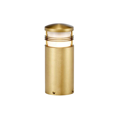 Elstead Lighting - Newbrighton - Paletto luce basso da esterno in ottone dal design moderno ed elegante - Colore: Ottone - 1 Lampadina E27 18W - IP55 - SKU: NEWBRIGHTON-MB-BRASS