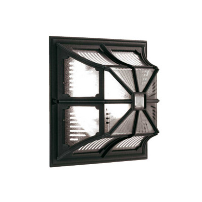 Elstead Lighting - Chapel - Plafoniera da esterni con struttura in alluminio e diffusore in vetro - Colore: Nero - 1 Lampadina E27 100W - IP44 - SKU: CP12-BLACK