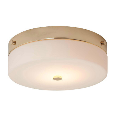 Elstead Lighting - Tamara - Plafoniera grande moderna per bagno in acciaio con diffusore in vetro opalino - 1 Lampadina GX53 9W - IP44 - SKU: TAMAR-F-L