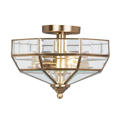 Elstead Lighting - Old Park - Plafoniera in acciaio dal design elegante con diffusore in vetro con 2 lampadine - Colore: Bronzo - 2 Lampadine - E27 - 60W - IP20 - SKU: OLD-PARK-AB