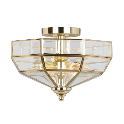 Elstead Lighting - Old Park - Plafoniera in acciaio dal design elegante con diffusore in vetro con 2 lampadine - 2 Lampadine E27 60W - IP20 - SKU: OLD-PARK