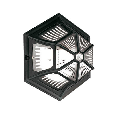 Elstead Lighting - Parish - Plafoniera per esterni con struttura in alluminio e diffusore in vetro - Colore: Nero - 1 Lampadina E27 100W - IP44 - SKU: PR12-BLACK