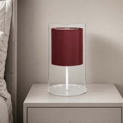 Emporium Suri Abat jour moderna in plexiglass con diffusore in tessuto Colore: Bordeaux