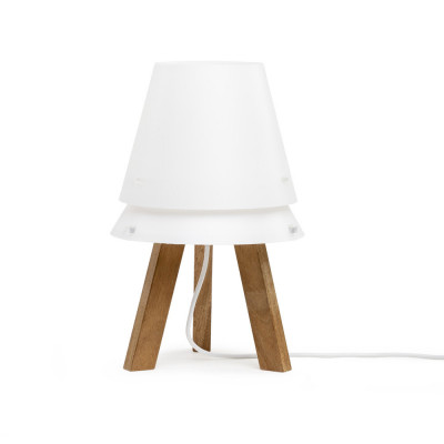 Emporium Lucio Abatjour con struttura in legno e diffusore in PVC Colore: Mogano