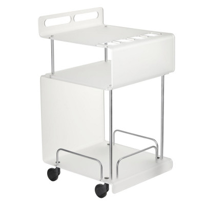Emporium Ondina Carrello da cucina su ruote con struttura in plexiglass Colore: Bianco