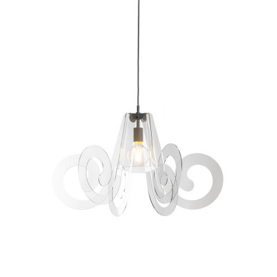 Emporium - Ricciolo - Lampada a sospensione con diffusore in plexiglass - Colore: Trasparente - 1 Lampadina - E27 - 70W - IP20 - SKU: E120064006