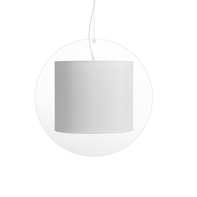 Emporium - Suri - Lampada a sospensione in plexiglass con diffusore grande ricoperto in tessuto - Colore: Sabbia - 2 Lampadine - E27 - 70W - IP20 - SKU: E120088042