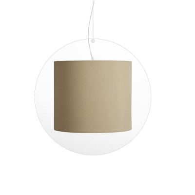 Emporium - Suri - Lampada a sospensione in plexiglass con diffusore grande ricoperto in tessuto - Colore: Tortora - 2 Lampadine - E27 - 70W - IP20 - SKU: E120088045