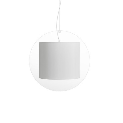 Emporium - Suri - Lampada a sospensione in plexiglass con diffusore medio ricoperto in tessuto - Colore: Sabbia - 1 Lampadina - E27 - 70W - IP20 - SKU: E120089042