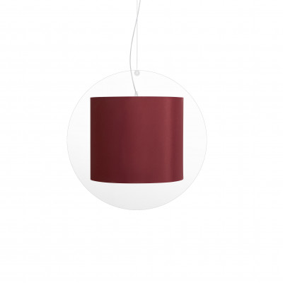 Emporium - Suri - Lampada a sospensione in plexiglass con diffusore medio ricoperto in tessuto - Colore: Bordeaux - 1 Lampadina - E27 - 70W - IP20 - SKU: E120089043