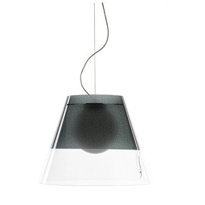 Emporium Quattro Stagioni Lampada a sospensione per esterni con diffusore in plexiglass grande Colore: Grigio