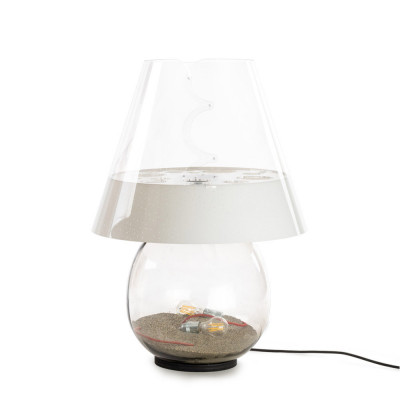 Emporium Bonbonne Lampada da terra corpo in vetro e diffusore in plexiglass con 2 lampadine Colore: Bianco