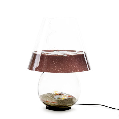 Emporium Bonbonne Lampada da terra corpo in vetro e diffusore in plexiglass con 2 lampadine Colore: Marrone
