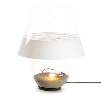 Emporium Bonbonne Lampada da terra grande corpo in vetro e diffusore in plexiglass con 1 lampadina Colore: Bianco