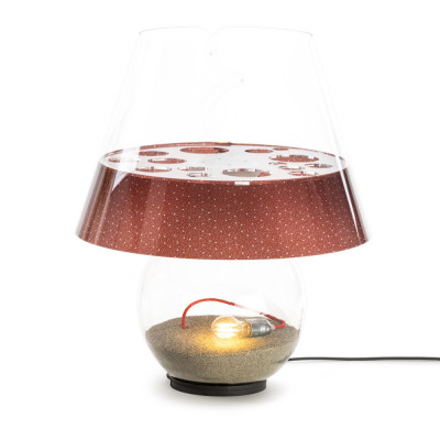 Emporium Bonbonne Lampada da terra grande corpo in vetro e diffusore in plexiglass con 1 lampadina Colore: Marrone