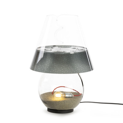 Emporium Bonbonne Lampada da terra piccola corpo in vetro e diffusore in plexiglass con 1 luce Colore: Grigio