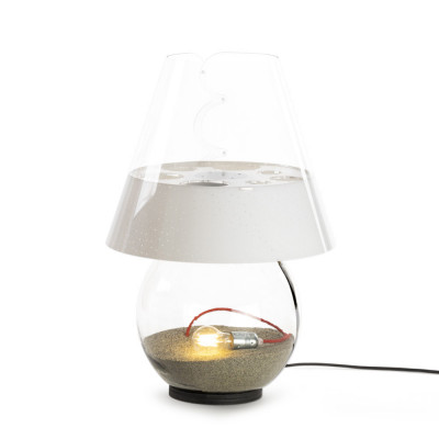 Emporium Bonbonne Lampada da terra piccola corpo in vetro e diffusore in plexiglass con 1 luce Colore: Bianco