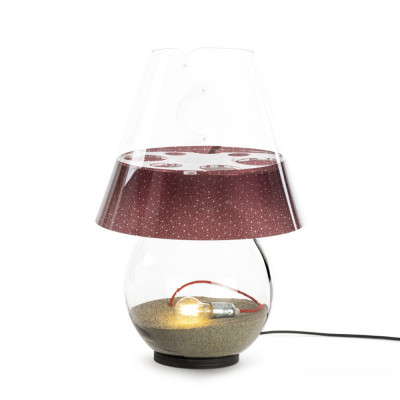 Emporium Bonbonne Lampada da terra piccola corpo in vetro e diffusore in plexiglass con 1 luce Colore: Marrone
