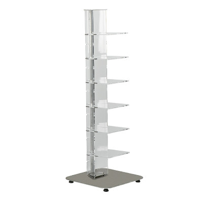 Emporium - Ziadele - Libreria da terra bassa struttura in metallo e mensole in plexiglass 6 ripiani - Colore: Grigio - SKU: E120110007