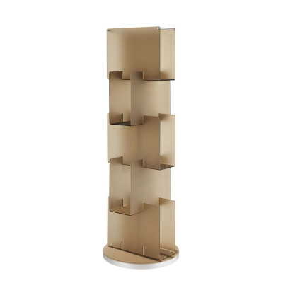 Emporium - Babele - Libreria da terra con struttura in plexiglass dal design moderno - Colore: Marrone - SKU: E120118003