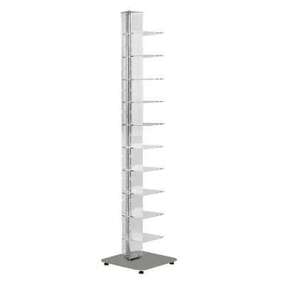 Emporium - Ziadele - Libreria da terra media struttura in metallo e mensole in plexiglass 10 ripiani - Colore: Grigio - SKU: E120111007