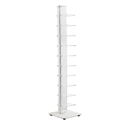 Emporium - Ziadele - Libreria da terra media struttura in metallo e mensole in plexiglass 10 ripiani - Colore: Bianco - SKU: E120111008