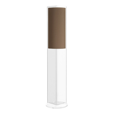 Emporium Suri Piantana con struttura in plexiglass trasparente e diffusore in tessuto Colore: Marrone