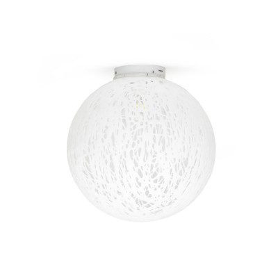 Emporium - Reload - Plafoniera moderna con diffusore a boccia grande in plexiglass intrecciato - Colore: Bianco - 1 Lampadina - E27 - 70W - IP20 - SKU: E120061008