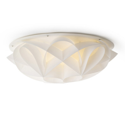 Emporium - Gemma - Plafoniera rotonda moderna con diffusore in pvc grande con 4 lampadine - Colore: Bianco - 4 Lampadine E27 70W - IP20 - SKU: E120041008