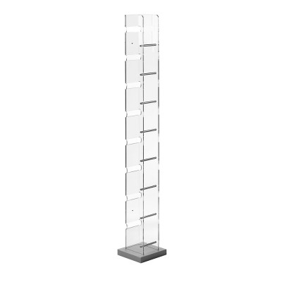 Emporium - Toast - Porta CD verticale da terra con base in legno e struttura in plexiglass - Colore: Trasparente - SKU: E120240006