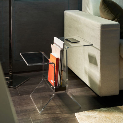 Emporium - Ideo - Portariviste con struttura in plexiglass e dettagli in legno - SKU: E120215