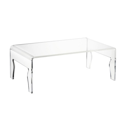 Emporium Naif Tavolino da salotto rettangolare con struttura in plexiglass da design moderno Colore: Trasparente