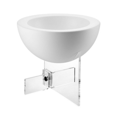 Emporium Erbvoglio Vaso da interni basso in plexiglass e PVC Colore: Bianco