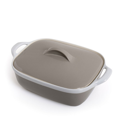  Evviva - Bilbao - Casseruola in ceramica con coperchio teglia da forno elegante e resistente - Colore: Tortora - SKU: EVV-4762 