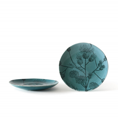  Evviva - Flora - Set 4 Piatti frutta in ceramica - Colore: Verde - SKU: EVV-22452 