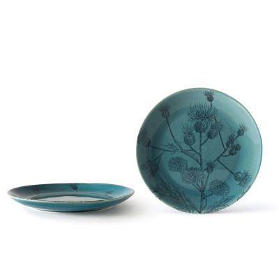  Evviva - Flora - Set 4 Piatti piani in ceramica - Colore: Verde - SKU: EVV-22457 