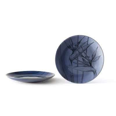  Evviva - Flora - Set 4 Piatti piani in ceramica - Colore: Viola - SKU: EVV-22458 