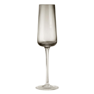 Evviva Set 6 pezzi calici flute in vetro per spumante Colore: Grigio Fumè