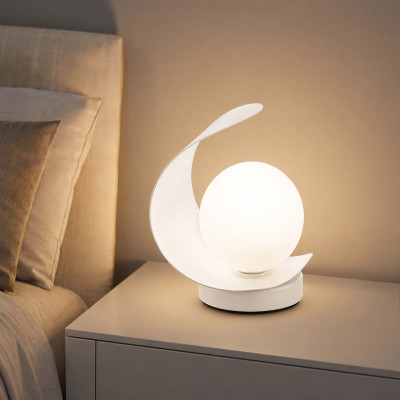Fabas Luce Adria Abat-jour LED moderna in metallo con paralume in vetro Colore: Bianco