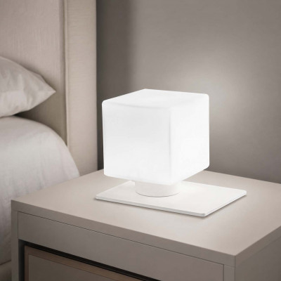 Fabas Luce Zara Abat-jour moderna in metallo con diffusore in vetro Colore: Bianco