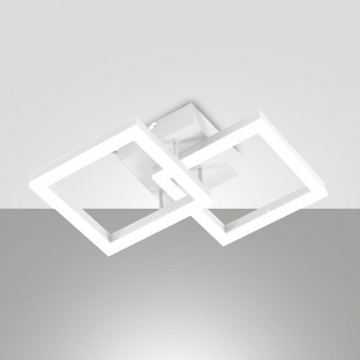 Fabas Luce - Bard - Plafoniera da soffito a led con struttura in metallo e metacrilato grande - Colore: Bianco - 1 Lampadina - Led Integrato - 21W - Lumen 2160 - Gradi Kelvin 3000k Luce Calda - IP20 - SKU: 3394-28-102