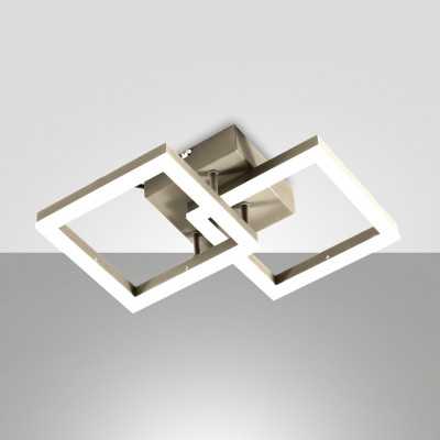 Fabas Luce - Bard - Plafoniera da soffito a led con struttura in metallo e metacrilato grande - Colore: Oro - 1 Lampadina - Led Integrato - 21W - Lumen 2160 - Gradi Kelvin 3000k Luce Calda - IP20 - SKU: 3394-28-225