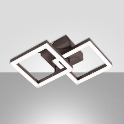 Fabas Luce - Bard - Plafoniera da soffito a led con struttura in metallo e metacrilato grande - Colore: Cortene - 1 Lampadina - Led Integrato - 21W - Lumen 2160 - Gradi Kelvin 3000k Luce Calda - IP20 - SKU: 3394-28-361