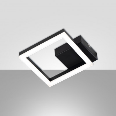 Fabas Luce - Bard - Applique da parete a led con struttura in metallo e metacrilato piccola - Colore: Nero - 1 Lampadina - Led Integrato - 11W - Lumen 1080 - Gradi Kelvin 3000k Luce Calda - IP20 - SKU: 3394-24-101