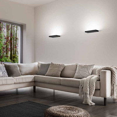 Fabas Luce - Guia - Applique da parete a led con struttura in metallo e policarbonato grande - 1 Lampadina Led Integrato 36W - Lumen 5092 - Gradi Kelvin 3000k Luce Calda - IP20 - SKU: 3799-26
