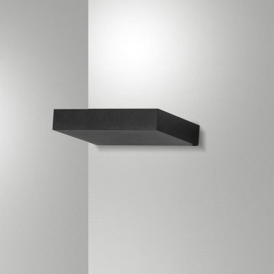 Fabas Luce - Guia - Applique da parete a led con struttura in metallo e policarbonato piccola - Colore: Nero - 1 Lampadina - Led Integrato - 18W - Lumen 2546 - Gradi Kelvin 3000k Luce Calda - IP20 - SKU: 3799-21-101