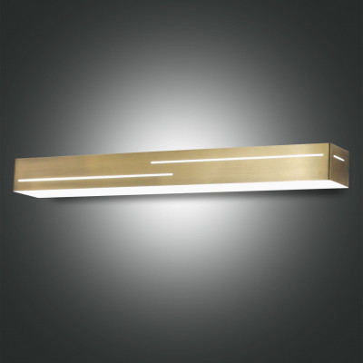 Fabas Luce - Banny - Applique da parete a LED grande con struttura in metallo dal design moderno - Colore: Ottone - 1 Lampadina - Led Integrato - 24W - Lumen 2260 - Gradi Kelvin 3000k Luce Calda - IP20 - SKU: 3618-26-119