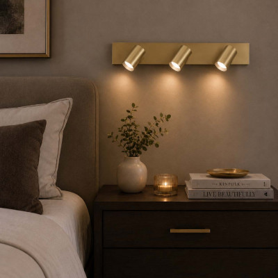 Fabas Luce Flores Applique da parete con 3 portalampada dal design moderno Colore: Ottone