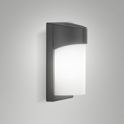 Fabas Luce - Gluck - Applique da parete da esterno con portalampada E27 - Colore: Grigio Scuro - 1 Lampadina E27 15W - IP54 - SKU: 6562-21-294